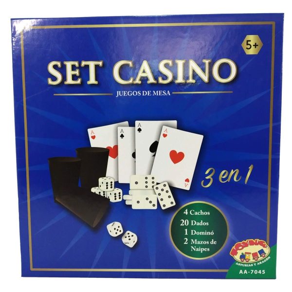 SET CASINO 3 EN 1 (JUEGO 4 CACHOS - DOMINO -2 JUEGOS DE NAIPES) - Imagen 2